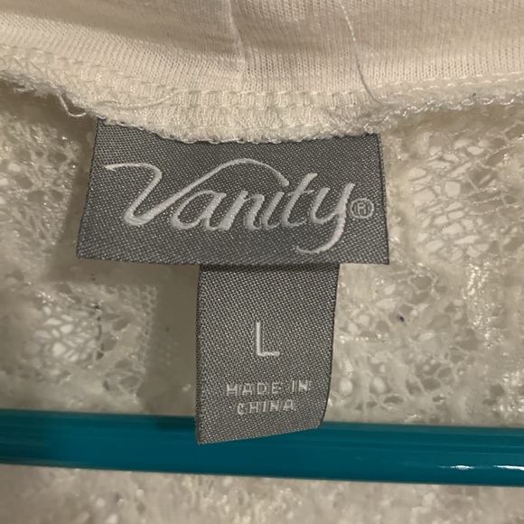 Vanity Cream Cardigan W/Pockets & Lace Back - Picture 2 of 7